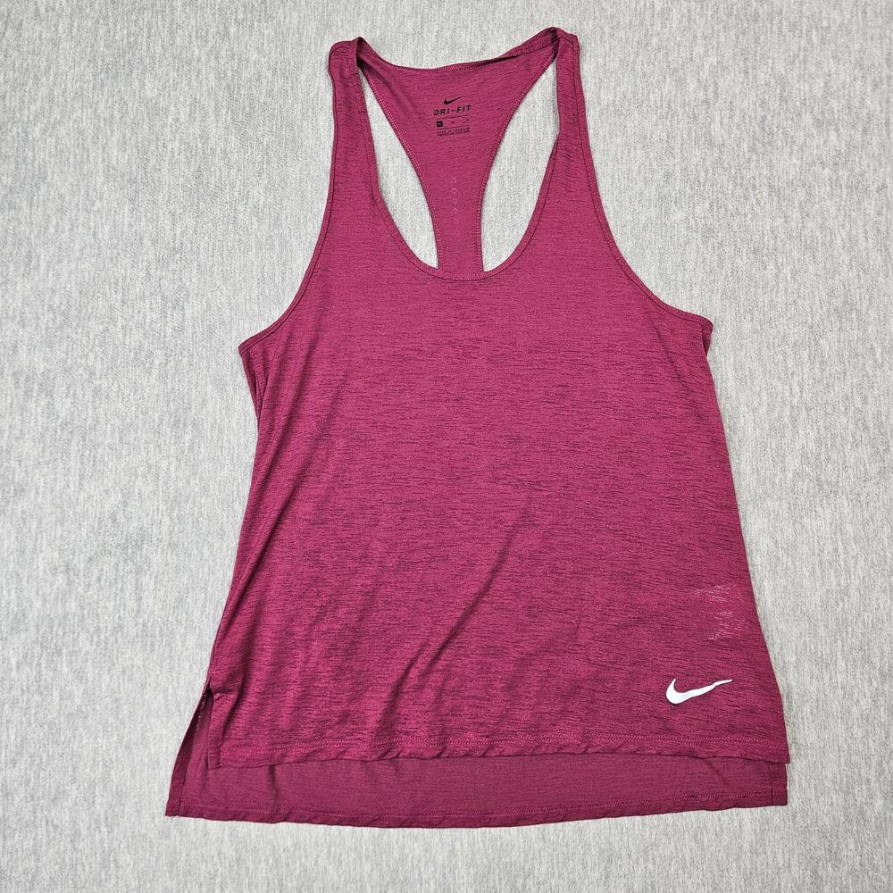 Nike Tank Womens Medium Pink Dri-FIT Breath Racerback Running Workout Paper Thin